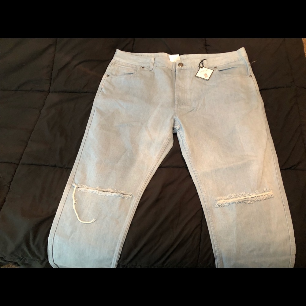 Light blue designer jeans